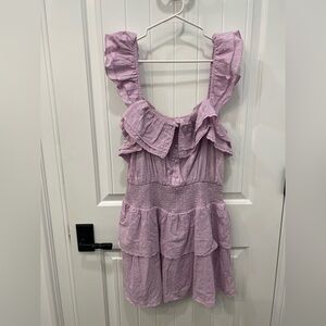 Fanco Ruffled Lavender Mini Dress